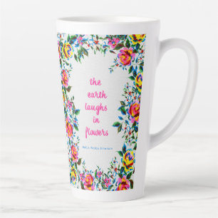 Tasse Latte Bright Floral Laughter Dot Grid Journal