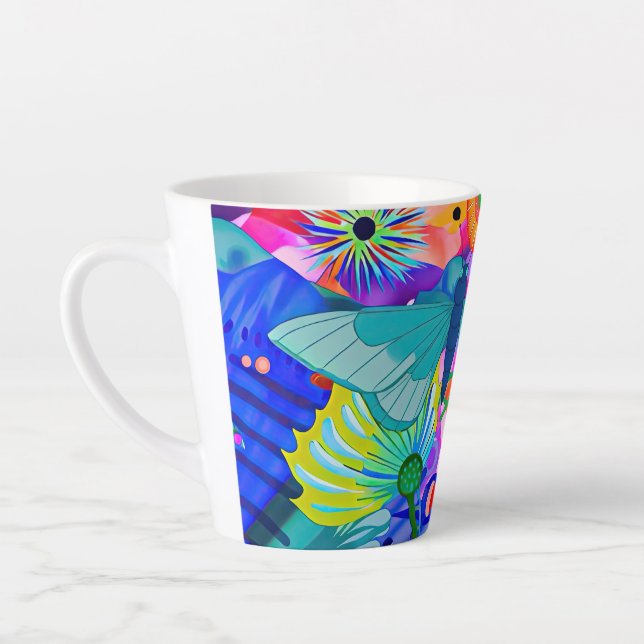 Tasse Latte Brightly Colored Butterfly (Gauche)