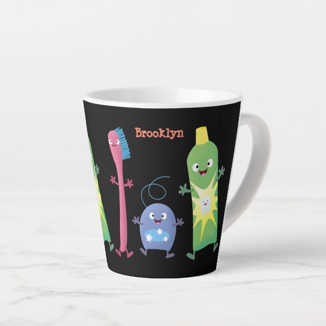 Tasse Latte Brosse à dents mignonne dentifrice dentaire soie d (Angle droit)