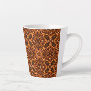 Tasse Latte Brown Kaleidoscope Mandala Motif