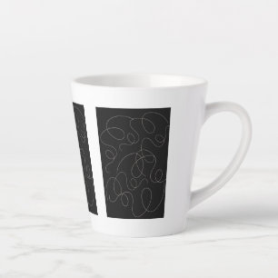 Tasse Latte Brown lignes pointes Motif noir
