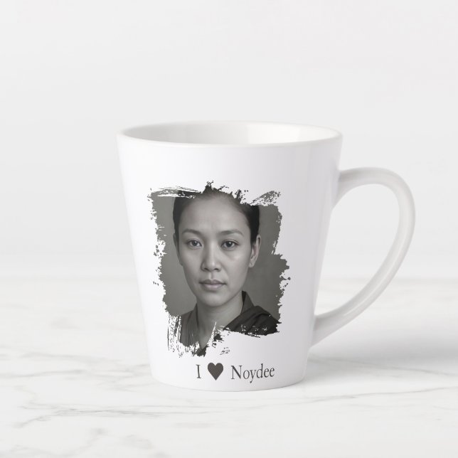 Tasse Latte Brushstroke design for your image and text (Droite)