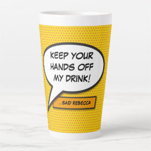 Tasse Latte Bulle de bande dessinée d'art pop personnalisée