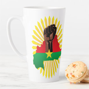 Tasse Latte Burkina Faso Carte, drapeau et première révolution