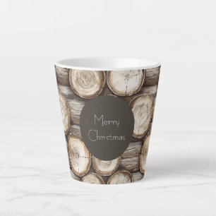 Tasse Latte Cabine de bois Noël