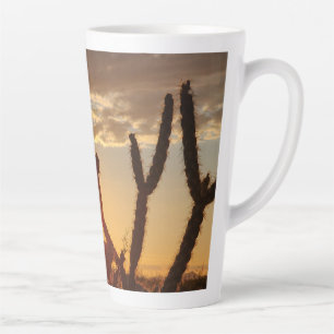 Tasse Latte Cactus Cholla du coucher du soleil dans le désert