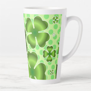 Tasse Latte Cadeau à motif trèfle vert personnalisé
