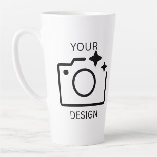 Tasse Latte Cadeau d'anniversaire personnalisé avec logo photo