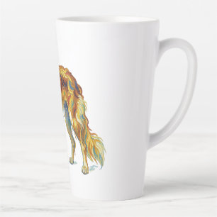 Tasse Latte Cadeau de chien Saluki de couleur vibrante et colo