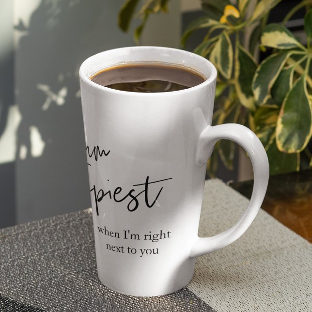 Tasse Latte Cadeau de citation romantique noire tendance (Créateur téléchargé)