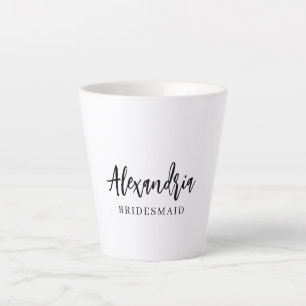 Tasse Latte Cadeau de Demoiselle d'Honneur Typographie Moderne