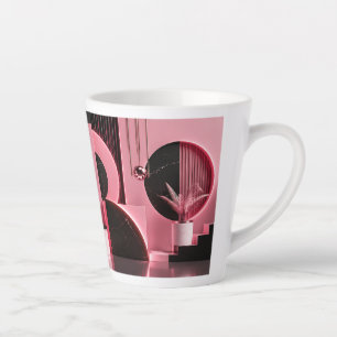 Tasse Latte Cadeau de design géométrique rose et noir luxueux