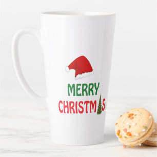 Tasse Latte Cadeau de fête de Noël conception festive