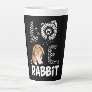 Tasse Latte Cadeau de lapin| Fleur de lapin d'amour