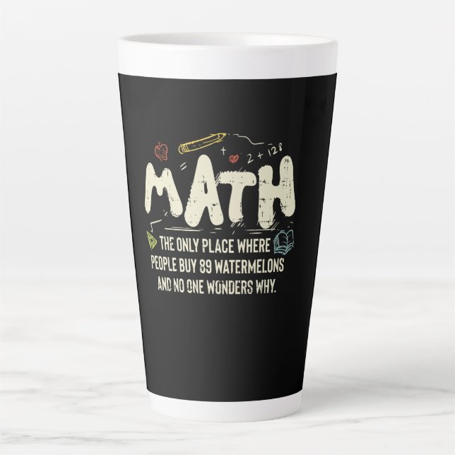 Tasse Latte Cadeau de professeur de mathématiques Mathématique (Devant)