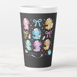 Tasse Latte Cadeau mignon et kawaii d'infirmière axolotl pour 
