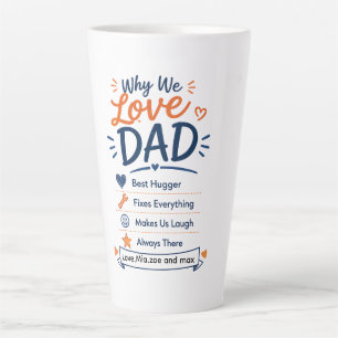 Tasse Latte Cadeau personnalisé Pourquoi nous aimons Papa de l