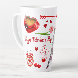 Tasse Latte Cadeau romantique Heureuse Sainte-Valentin pour de