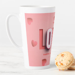 Tasse Latte Cadeaux de la Saint-Valentin de SlipperyJoe's ton