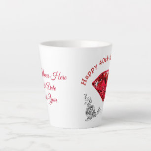 Tasse Latte Cadeaux personnalisés à l'occasion du 40e annive