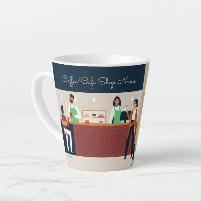 Tasse Latte Café Café Boutique Personnalisée (Angle gauche)