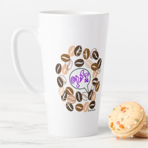 Tasse Latte CAFÉ & CUSSIN' de Jeff Willis Art