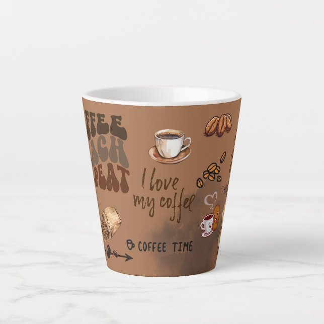 Tasse Latte café enseigner répéter (Devant)