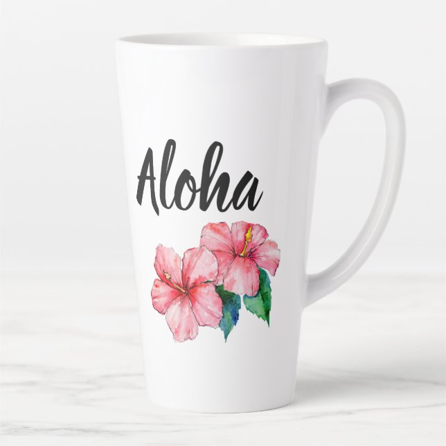 Tasse Latte Café Floral Aloha (Droite)