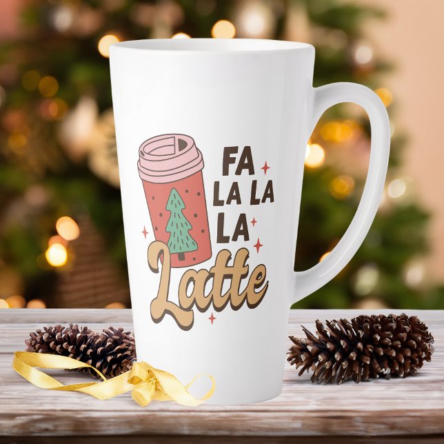 Tasse Latte Café Lover's Christmas Fa La La Holiday (Créateur téléchargé)