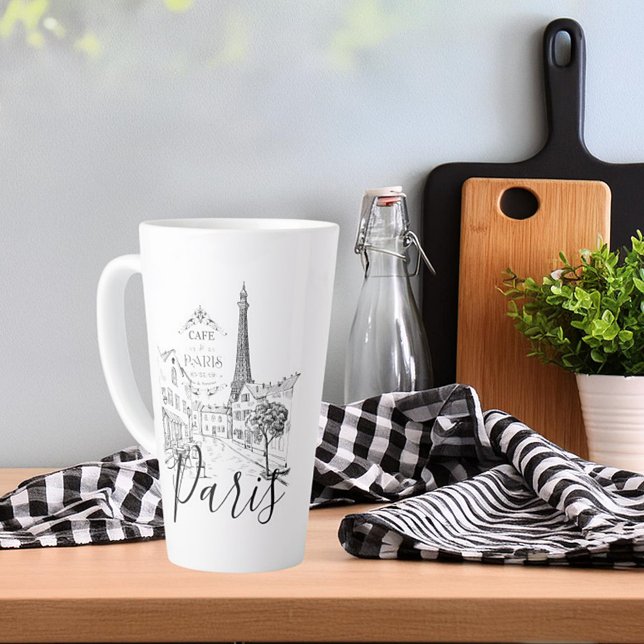 Tasse Latte Café Paris (Créateur téléchargé)