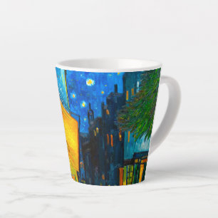 Tasse Latte Café Van Gogh Terrasse en soirée