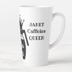 Tasse Latte Caféine personnalisée Pot café QUEEN