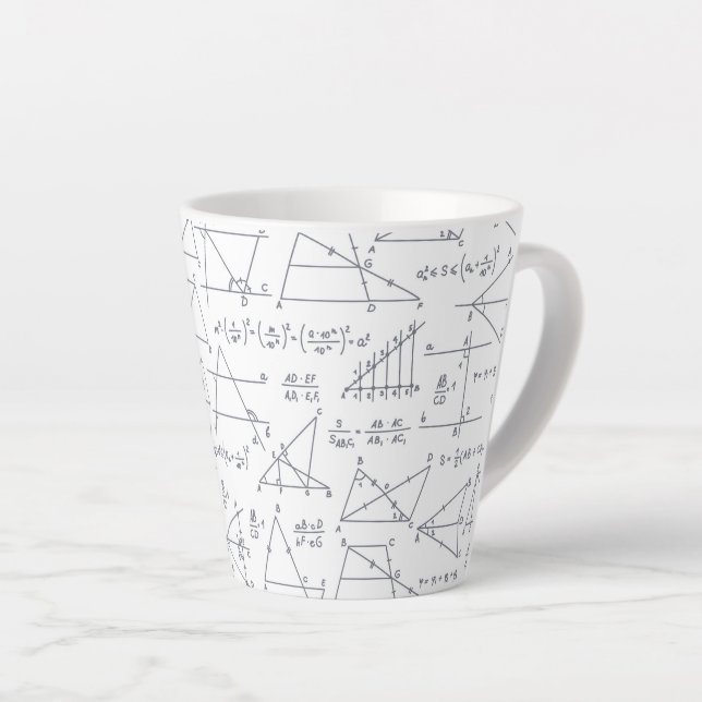 Tasse Latte Calculs mathématiques écrits à la main Illustratio (Angle droit)