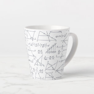 Tasse Latte Calculs mathématiques écrits illustrations Latte