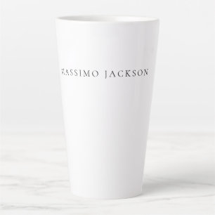 Tasse Latte Calligraphie chic simple et élégante en noir et bl