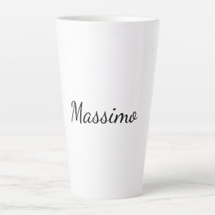 Tasse Latte Calligraphie Élégant Simple Nom Plain