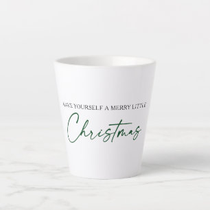 Tasse Latte Calligraphie Green Ink Pen minimaliste Noël