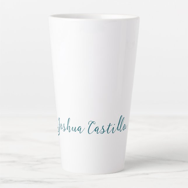 Tasse Latte Calligraphie Simple Plain Nom Professionnel (Devant)