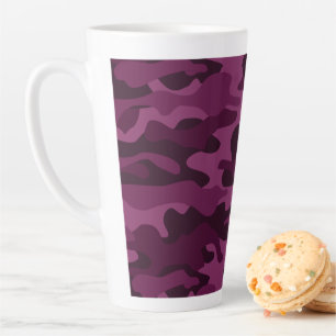 Tasse Latte Camo de couleur violette tyrienne