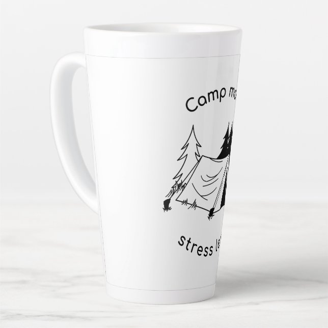 Tasse Latte Camp plus de stress moins (Angle gauche)