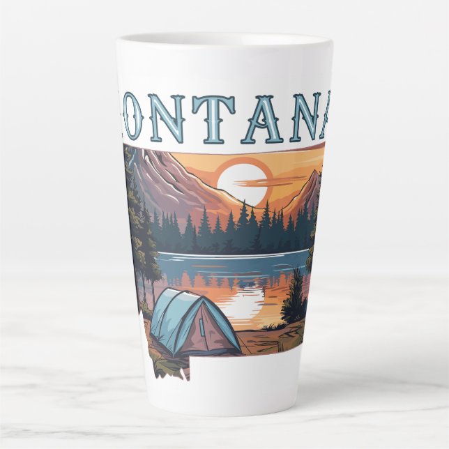 Tasse Latte Camping de tentes du Montana (Devant)