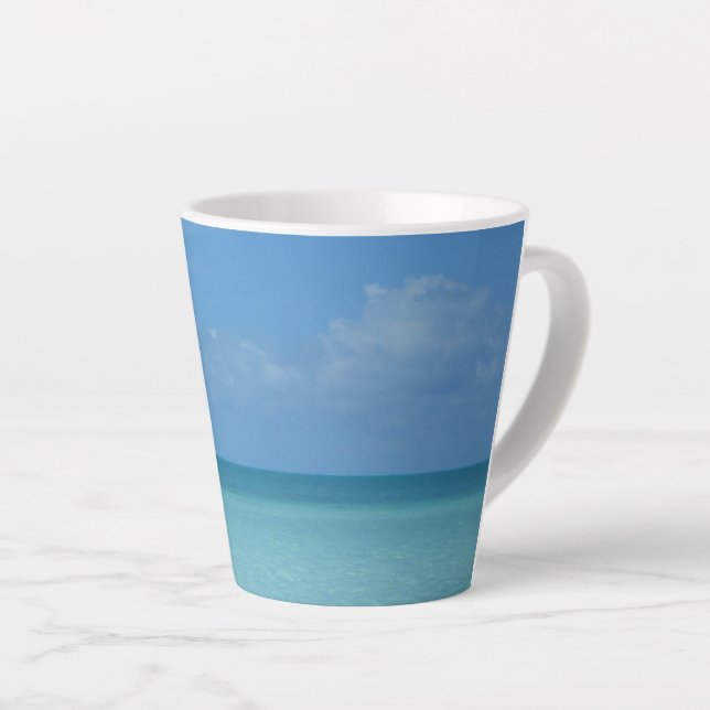 Tasse Latte Caraïbes Horizon Tropical Turquoise Bleu (Angle droit)
