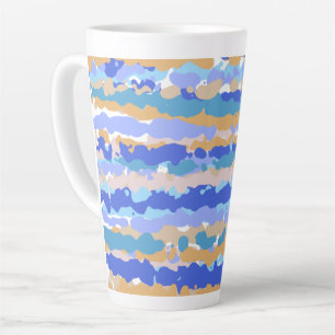 Tasse Latte Caramel orange Turquoise Abstrait en gras