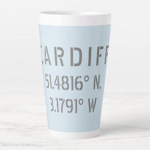 Tasse Latte Cardiff Wales Latitude & Longitude