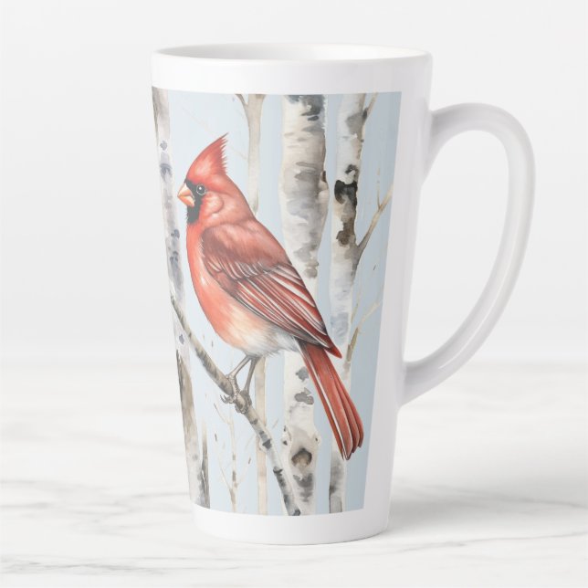 Tasse Latte Cardinal with Birches (matching journal available) (Droite)