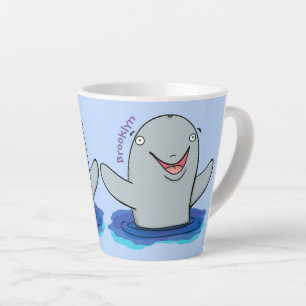 Tasse Latte Caricature adorable de marsouin