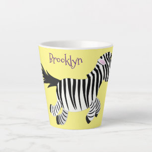 Tasse Latte Caricature amusante de zèbre