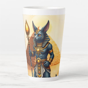 Tasse Latte Caricature Anubis - Dieu égyptien de l'après-vie