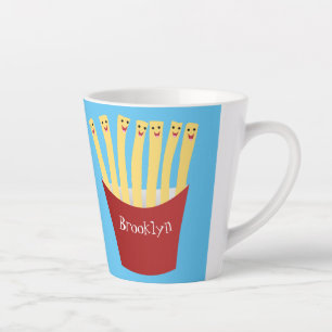 Tasse Latte Caricature de frites Cute kawaii fast food