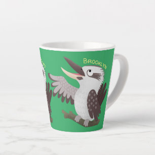 Tasse Latte Caricature de kookaburra drôle et drôle